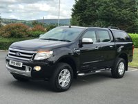 USED 2015 15 FORD RANGER 2.2 LIMITED 4X4 DCB TDCI 1d AUTO 148 BHP CANOPY + SAT NAV + CAMERA ** NO VAT