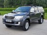 USED 2012 12 TOYOTA HI-LUX 3.0 INVINCIBLE 4X4 D-4D DCB 1d AUTO 169 BHP ** NO VAT * CANOPY+PARKING SENSORS
