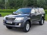 USED 2012 12 TOYOTA HI-LUX 3.0 INVINCIBLE 4X4 D-4D DCB 1d AUTO 169 BHP ** NO VAT * CANOPY+PARKING SENSORS