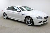 USED 2015 15 BMW 6 SERIES GRAN COUPE 3.0 640D M SPORT GRAN COUPE 4d AUTO 309 BHP Finished in stunning Alpine White Metallic with Black Leather Seats, 20" Alloy Wheels, Privacy Glass, Parking Sensors, Reversing Camera, Xenon Headlights, Surround Parking Camera and Full BMW Service History. Sat Nav, Bluetooth, DAB Radio, Stop/Start, Air Con, Climate Control, Multi Function Wheel, Cruise Control, Electric Mirrors and Windows