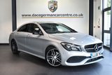 USED 2016 66 MERCEDES-BENZ CLA 2.1 CLA 200 D AMG LINE 4DR AUTO 134 BHP full service history * NO ADMIN FEES * FINISHED IN STUNNING POLAR METALLIC SILVER WITH HALF LEATEHR INTERIOR + FULL SERVICE HISTORY + COMAND SATELLITE NAVIGATION + BLUETOOTH + HEATED SEATS + CRUISE CONTROL + ATTENTION ASSIST + AUTOMATIC CLIMATE CONTROL + AMG STYLING PACKAGE-FRONT SPOILER, SIDE SKIRT + DIRECT START / ECO START/STOP FUNCTION + ACTIVE PARK ASSIST + 18" ALLOY WHEELS