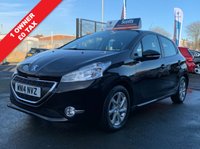 USED 2014 14 PEUGEOT 208 1.4 ACTIVE HDI 5 DOOR 1 OWNER &pound;0 TAX BLACK DIESEL FRESH SERVICE AND MOT+2 KEYS