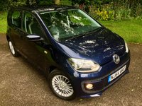 USED 2014 64 VOLKSWAGEN UP 1.0 HIGH UP 5d 74 BHP ONLY 23,000 MILES/SATNAV/BLUETOOTH /HEATED SEATS/AIRCON/ALLOYS//CAMBELT RENEWED BEAUTIFULLY KEPT INSIDE AND OUT ,X4 NEW FRONT TYRES JUST FITTED