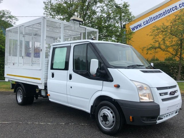 2013 13 Ford Transit 350 TDCi 100 D/CAB CAGED REFUGE TIPPER SIDE BIN LIFT DRW 