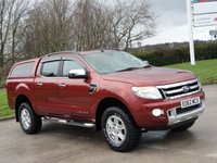 USED 2012 62 FORD RANGER 2.2 LIMITED 4X4 DCB TDCI 4d 148 BHP SAT NAV+R, CAMERA + CANOPY+2 KEYS