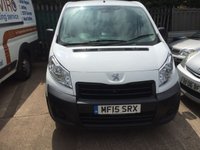 USED 2015 15 PEUGEOT EXPERT 1.6 HDI 1000 L1H1 PROFESSIONAL  90 BHP 6 door, 3 seat, manual, diesel van in good condition, clean in the cab and rear.Fixed bulkhead, Ply Lined Rear, Air Conditioning, Electric Windows, NO VAT payable. FINANCE FROM &pound;111 PER MONTH*