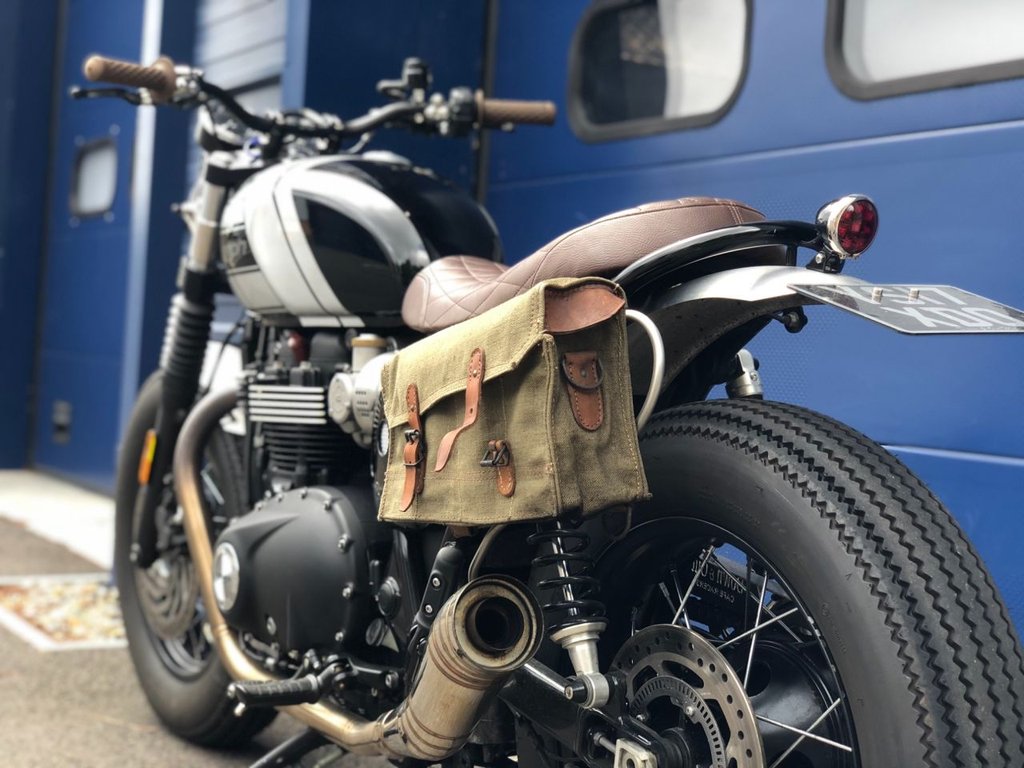 USED 2017 17 TRIUMPH BONNEVILLE 1200cc // BLACK EDITION // Down & Out Custom Scrambler 