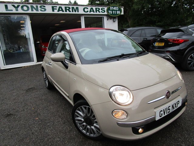 2015 15 Fiat 500 1.2 CONVERTIBLE LOUNGE 3d 69 BHP *VERY RARE*