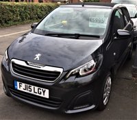 USED 2015 15 PEUGEOT 108 1.0 ACTIVE TOP 5d 68 BHP Excellent Condition, Full Service History, New MOT, 28,000 Miles.