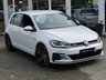 USED 2017 67 VOLKSWAGEN GOLF 2.0 GTD TDI 5d 182 BHP Finished in PURE WHITE with contrasting RETRO grey checked sports interior. This is a low mileage classic HOT HATCH. Comes with LED run Lights, Virtual Dash, SAT NAV, DAB, B/Tooth, Cruise, Power Folding Mirrors and Park Sensors. Performance as the name suggests is very lively and makes an Ideal quick Family Hatch. VW DEALER serviced at 7856 miles and at 38956 miles on 24/01/2020. MOT is due on 22/07/2021.