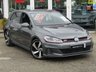 USED 2018 18 VOLKSWAGEN GOLF 2.0 GTI TSI 5d 227 BHP Finished in INDIUM GREY Metalic, with contrasting RETRO grey checked sports interior. This is a low mileage classic HOT HATCH. Comes with VIRTUAL DASH,  LED run Lights, SAT NAV, DAB, B/Tooth, Cruise, Power Folding Mirrors and Park Sensors. Performance as the name suggests is very lively and makes Ideal quick Family Hatch. Serviced at 18,000 miles. Still under VW Warranty.