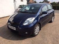 USED 2009 59 TOYOTA YARIS 1.3 T SPIRIT VVT-I MM 5d 99 BHP - Excellent Condition. 1 Family Owner, Full Service History, 29800 Miles and MOT till April 2021. Bluetooth, Air Con and Smart Start Button