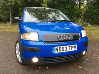 USED 2003 53 AUDI A2 1.6 FSI COLOUR STORM 109 BHP X14 SERVICE STAMPS//ONLY 2 OWNERS//No ULEZ charge due for this vehicle/STUNNING CONDITION STUNNING CONDITION FOR ITS YEAR INSIDE AND OUT///WILL COME WITH 12 MONTHS MOT