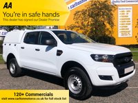 USED 2017 67 FORD RANGER PICKUP 2.2 XL 4X4 D/CAB TDCI 150 BHP REAR CANOPY Euro-6 
