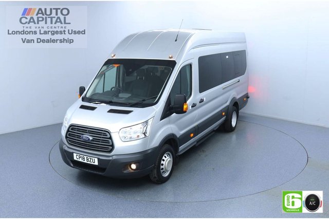 2018 18 FORD TRANSIT 2.2 460 RWD Trend L4 H3 124 BHP 17 Seats Minibus Low Emission