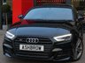 USED 2017 67 AUDI S3 SALOON 2.0 TFSI QUATTRO BLACK EDITION 4d AUTO 310 S/S 1 OWNER, UPGRADE MYTHOS BLACK METALLIC, U/G RED BRAKE CALIPERS, U/G ELEC POWER FOLDING HTD MIRRORS, FULL BLACK LEATHER W/ HEATED FRONT SEATS, SAT NAV, AUDI SMARTPHONE INTERFACE, LED LIGHTS W/ DRL + DYNAMIC SWEEPING REAR INDICATOR, 19 IN 5 ARM WING DESIGN ALLOYS, AUDI DRIVE SELECT (W/ ENGINE/GEARBOX, SUSPENSION, STEERING, QUATTRO + ENGINE SOUND CONTROL), CRUISE,DAB,BANG & OLUFSEN SOUND SYS,REAR ACOUSTIC PARKING SENSORS,LEATHER FLAT BOTTOM MULTI FUNCT ST WHEEL W/ PADDLE SHIFT,PRIVACY GLASS, VAT Q.