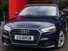 USED 2017 17 AUDI A3 CABRIOLET 1.5 TFSI S LINE 2d 150 S/S OVER &pound;2000 OF OPTIONAL EXTRAS, 1 OWNER FROM NEW, FULL SERVICE HISTORY, UPGRADE BANG & OLUFSEN SOUND SYSTEM, UPGRADE HEATED FRONT SEATS, UPGRADE FULL BLACK LEATHER UPHOLSTERY, UPGRADE ELECTRIC FOLDING HEATED MIRRORS, SAT NAV, REAR PARKING SENSORS, LIGHT & RAIN SENSORS, DAB RADIO, BLUETOOTH PHONE & MUSIC STREAMING, AUDI SMARTPHONE FOR APPLE CAR PLAY / ANDROID AUTO, AUDI CONNECT, WIFI, CRUISE CONTROL, LEATHER FLAT BOTTOM MULTIFUNCTION STEERING WHEEL, LED XENON LIGHTS, 18 INCH ALLOYS, ELECTRIC ROOF