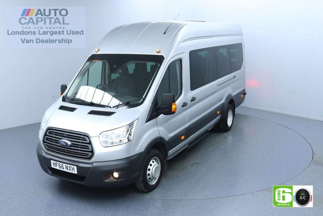2016 66 FORD TRANSIT 2.2 460 RWD Trend L4 H3 124 BHP 17 Seats Minibus Low Emission