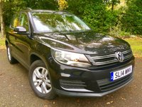 USED 2014 14 VOLKSWAGEN TIGUAN 1.4 S TSI BLUEMOTION TECHNOLOGY 5d 158 BHP ONLY 37,000 MILES/ X5 VW DEALER SERVICE STAMPS ' GREAT CONDITION INSIDE AND OUT ,,LAST SERVICED @35,424 MILES