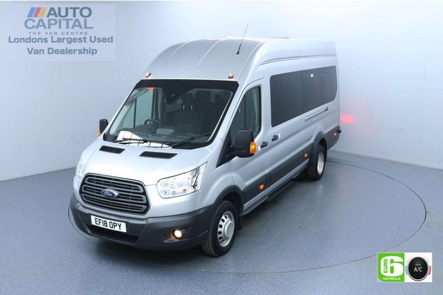 2018 18 FORD TRANSIT 2.2 460 RWD Trend EcoNeti L4 H3 153 BHP 17 Seats Minibus Low Emission