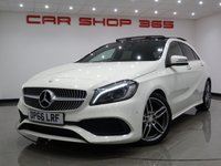 USED 2017 66 MERCEDES-BENZ A-CLASS 2.1 A200 D (134 BHP) AMG LINE (PREMIUM PLUS) 5DR..NAV..PANORAMIC SUNROOF..E/M/HEATED LEATHERS..CRUISE..R/CAMERA..XENONS..LEDS..KEYLESS GO PAN S/ROOF+LEDS+PARK+R/CAM+TINTS+LEATHER+NAV+CRUISE