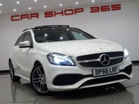 USED 2017 66 MERCEDES-BENZ A-CLASS 2.1 A200 D (134 BHP) AMG LINE (PREMIUM PLUS) 5DR..NAV..PANORAMIC SUNROOF..E/M/HEATED LEATHERS..CRUISE..R/CAMERA..XENONS..LEDS..KEYLESS GO PAN S/ROOF+LEDS+PARK+R/CAM+TINTS+LEATHER+NAV+CRUISE