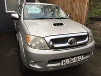USED 2008 58 TOYOTA HI-LUX 3.0 4X4 D-4D D/C 169 BHP - Manual, Diesel, 4 x 4, Nice Tidy Condition. Very Well Maintained with Good Service History, 191000 Miles, MOT till Sept 2021. Comes with Grey Leather Interior and Air Conditioning. PRICE INCLUDES VAT