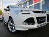 USED 2015 65 FORD KUGA 2.0 TITANIUM X SPORT TDCI 5d 148 BHP Finished in FROZEN WHITE METALLIC with contrasting HEATED LEATHER TRIM. This Kuga is a great choice if you like driving. It's one of the most enjoyable, practical and fun family SUV's around. Features include PAN ROOF, Sat Nav, DAB, Rear View Camera, Side Steps, Electric Power Boot, Heated Full Leather, Auto Parking, Cruise Control, 19" Alloys, B/Tooth and much more. Ford Dealer serviced at 8529 miles, 16955 miles, 37643 miles and on arrival at 45089 miles.