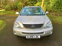 USED 2006 06 LEXUS RX 3.3 400H SE CVT 5d AUTO 208 BHP //LONG MOT//NEW TYRES/PART EXCHANGE TO CLEAR////GREAT SERVICE HISTORY X13 STAMPS IN BOOK/// REAR PARKING CAMERA ''JUST IN AS A PART EXCHANGE ,SO IS PRICED TO CLEAR''NEW MOT///NEW FRONT TYRES\\ X13 SERVICE HISTORY STAMPS//CAMBELT AND WATERPUMP RENEWED @103,021 MILES//APRIL 2011