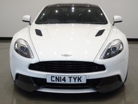 USED 2014 14 ASTON MARTIN VANQUISH 5.9 V12 (565 BHP) TOUCHTRONIC AUTO (2+2)  COUPE 2DR..CARBON..STRATUS WHITE METALLIC..BANG AND OLUFSEN..E/M/HEATED LEATHERS..RED STITCH..R/CAMERA..CERAMIC BRAKES STRATUS WHITE+CARBON+R/CAM+NAV+BANG & OLUFSEN