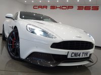 USED 2014 14 ASTON MARTIN VANQUISH 5.9 V12 (565 BHP) TOUCHTRONIC AUTO (2+2)  COUPE 2DR..CARBON..STRATUS WHITE METALLIC..BANG AND OLUFSEN..E/M/HEATED LEATHERS..RED STITCH..R/CAMERA..CERAMIC BRAKES STRATUS WHITE+CARBON+R/CAM+NAV+BANG & OLUFSEN