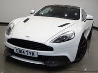 USED 2014 14 ASTON MARTIN VANQUISH 5.9 V12 (565 BHP) TOUCHTRONIC AUTO (2+2)  COUPE 2DR..CARBON..STRATUS WHITE METALLIC..BANG AND OLUFSEN..E/M/HEATED LEATHERS..RED STITCH..R/CAMERA..CERAMIC BRAKES STRATUS WHITE+CARBON+R/CAM+NAV+BANG & OLUFSEN