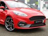 USED 2020 20 FORD FIESTA 1.5 ST-3 5d 198 BHP Finished in RACE RED  with contrasting EBONY SPORTS  LEATHER interior trim. It is impossible to ignore that this is one seriously fun car. If you are after some old-school hot hatch fun, the ST is hard to beat. Punching out just under 200 BHP faster than the old model. Features include SAT NAV, Cruise Control, Climate, Heated Seats, DAB, B/Tooth, LED day Lights, 2 Keys and much more. This Fiesta is a small car that you can really enjoy driving.