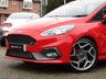 USED 2020 20 FORD FIESTA 1.5 ST-3 5d 198 BHP Finished in RACE RED  with contrasting EBONY SPORTS  LEATHER interior trim. It is impossible to ignore that this is one seriously fun car. If you are after some old-school hot hatch fun, the ST is hard to beat. Punching out just under 200 BHP faster than the old model. Features include SAT NAV, Cruise Control, Climate, Heated Seats, DAB, B/Tooth, LED day Lights, 2 Keys and much more. This Fiesta is a small car that you can really enjoy driving.