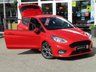 USED 2019 68 FORD FIESTA 1.0 ST-LINE 3d 99 BHP Finished in RACE RED with contrasting GREY SPORTS Cloth interior trim. This Fiesta is a small car that you can really enjoy driving. Economical and cheap to run, stylish to look at and some great features. Low post 2017 Road Tax with, In App Play, Cruise Control, DAB radio, B/Tooth, 17" Alloys, Air Con and much more, makes this a must for the first time driver or small family. Serviced at 12230 miles and at 23333 miles, ready to go. 1st MOT not due until 12/02/2022.