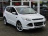 USED 2015 65 FORD KUGA 2.0 TITANIUM X TDCI AWD 5d 177 BHP Finished in FROZEN WHITE metallic with contrasting FULL HEATED BLACK LEATHER TRIM. This Kuga is a great choice if you like driving. It's one of the most enjoyable, practical and fun family SUV's around. Features include Panoramic Roof, Full Heated Leather, Nav, Electric Rear Boot, Rear View Camera, 19" ALLOYS, Auto Parking, Rear Park Sensors, DAB, B/Tooth, Cruise Power folding Door Mirrors and much more. Dealer serviced at 8999 miles, 18240 miles, 37410 miles, 57170 miles, and at 67090 miles