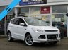 USED 2015 65 FORD KUGA 2.0 TITANIUM X TDCI AWD 5d 177 BHP Finished in FROZEN WHITE metallic with contrasting FULL HEATED BLACK LEATHER TRIM. This Kuga is a great choice if you like driving. It's one of the most enjoyable, practical and fun family SUV's around. Features include Panoramic Roof, Full Heated Leather, Nav, Electric Rear Boot, Rear View Camera, 19" ALLOYS, Auto Parking, Rear Park Sensors, DAB, B/Tooth, Cruise Power folding Door Mirrors and much more. Dealer serviced at 8999 miles, 18240 miles, 37410 miles, 57170 miles, and at 67090 miles