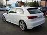 USED 2014 64 AUDI A3 1.8 TFSI QUATTRO S LINE 3d 178 BHP Finished in GLACIER WHITE metallic with Part LEATHER sPORTS Trim. This rare 1.8 TFSI quattro brings more poke and all-wheel drive to Audi's impressive hatchback range. In short this Audi is absolutely gorgeous. Specifications include Bang and Olufsen sound, DAB radio, B/Tooth, 18" Alloys, 4x4, Part Leather and much more. Dealer serviced at 19483 miles, 31470 miles, 39622 miles, 46206 miles and independant serviced at 49571 miles and at 55348 miles.