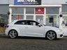 USED 2014 64 AUDI A3 1.8 TFSI QUATTRO S LINE 3d 178 BHP Finished in GLACIER WHITE metallic with Part LEATHER sPORTS Trim. This rare 1.8 TFSI quattro brings more poke and all-wheel drive to Audi's impressive hatchback range. In short this Audi is absolutely gorgeous. Specifications include Bang and Olufsen sound, DAB radio, B/Tooth, 18" Alloys, 4x4, Part Leather and much more. Dealer serviced at 19483 miles, 31470 miles, 39622 miles, 46206 miles and independant serviced at 49571 miles and at 55348 miles.