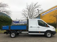 USED 2016 66 FORD TRANSIT 350 125 L3 D/CAB TIPPER / PICKUP ALLOY BODY REAR STORAGE SRW 