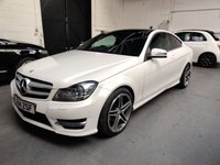 USED 2014 14 MERCEDES-BENZ C CLASS 2.1 C250 CDI BLUEEFFICIENCY AMG SPORT 2d 204 BHP Pan Roof, COMMAND Diamond White Met
