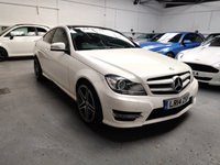 USED 2014 14 MERCEDES-BENZ C CLASS 2.1 C250 CDI BLUEEFFICIENCY AMG SPORT 2d 204 BHP Pan Roof, COMMAND Diamond White Met