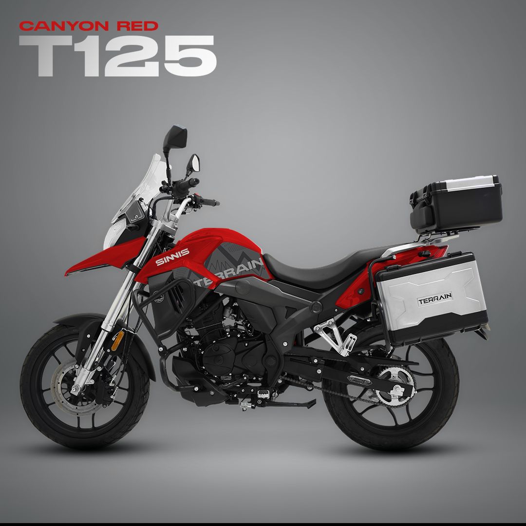 Sinnis Terrain 21 Liquid Cooled Canyon Red Sinnis Terrain 125 Adventure Bike