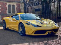 USED 2017 17 FERRARI 458 SPECIALE 4.5 2d 597 BHP TAILOR MADE/ GIALLO ORION/ VATQ/ FRONT AXLE LIFT/ CARBON ENGINE BAY/ REVERSE CAMERA