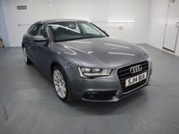 USED 2014 14 AUDI A5 2.0 SPORTBACK TDI SE TECHNIK 5d 134 BHP WITH OPTIONAL EXTRAS OF HEATED FRONT SEATS AND METALLIC FINISH ITS STANDS OUT FROM YOUR STANDARD A5.THE SPORTBACK IS A 5 DOOR SALOON WITH A HATCHBACK TAILAGTE. THE AUDI A5 HAS EXCELLENT BUILD AND RELIABILITY QUALITIES