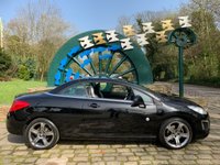 USED 2015 64 PEUGEOT 308 1.6 THP CC ROLAND GARROS NAVIGATION VERSION 2d 156 BHP RARE LIMITED EDITION- 1 OF ONLY 320 CARS - SATELLITE NAVIGATION - ONLY 39,280 MILES FROM BRAND NEW - METALLIC BLACK / WHITE LEATHER