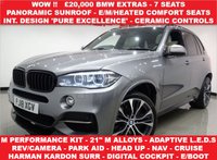 USED 2018 18 BMW X5 3.0 M50D (381 PS) AUTO XDRIVE + 7 SEATS + �&pound;20, 000 EXTRAS + NAV + HUD + COMFORT LEATHERS + PAN ROOF + LEDS + M PERFORMANCE KIT + 21 S + R/CAM + PARK + TINTS + E/BOOT 7 SEATS+LEDS+R/CAM+LEATHER+NAV+HUD+PANROOF+PERF KIT