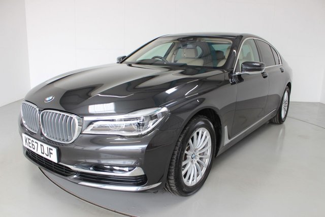 2017 67 BMW 7 Series 3.0 740D XDRIVE EXCLUSIVE 4d AUTO-1 PRIVATE OWNER-ONLY 4000 MILES-SOPHISTO GREY METALLIC-COMFORT ACCESS-SOFT CLOSE DOORS-REVERSE CAMERA-COMFORT SEATS-FRONT AND REAR-FINE WOOD INTERIOR TRIM-HEATED FORNT AND REAR SEATS-CANBERRA BEIGE NAPPA LEATHER-MASSAGE FRONT SEATS-ADAPTIVE LED HEADLIGHTS-SURROUND VIEW CAMERA-PROFESSIONAL NAVIGATION-BMW GESTURE CONTROL-BLUETOOTH-CRUISE CONTROL-PARKING SENSORS-DAB RADIO-CLIMATE CONTROL-JUST BEEN SERVICED AT BMW 