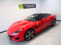 USED 2018 18 FERRARI PORTOFINO 3.9 BCA 2d 592 BHP THIS INCREDIBLE CONVERTIBLE GRAND TOURER SPORTS CAR COMES IN IMMACULATE ROSSO RED WITH NERO ELECTRICALLY RETRACTIBLE HARD TOP, THE BEAUTIFUL 3.9L TWIN TURBO ITALIAN V8 UNDER THE HOOD PRODUCES AN PHENOMENAL 592 BHP SLINGSHOTING YOU FROM 0-60 IN A STAGGERING 3.5 SECONDS AND WITH A TOP SPEED OF 199MPH YOU REALLY WILL FEEL THE WIND IN YOUR HAIR, THE HANDCRAFTED BLACK ITALIAN LEATHER INTERIOR WITH COLOUR MATCHED ROSSO STITCHING WILL GET YOU THERE IN COMFORT AND STYLE. THE CAR COMES WITH ALL THE MODER
