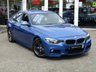 USED 2014 14 BMW 3 SERIES 320D M SPORT Finished in ESTORIL BLUE with contrasting FULL LEATHER trim. This BMW is practical, economical and pretty good fun to drive. It packs a punch and with features that include &pound;30 Road Tax, SAT NAV, FULL LEATHER Seats, B/TOOTH, 18" Alloys, Cruise Control, PARK SENSORS it's a must have prestige family saloon. Comes Serviced and with 12 Months MOT.